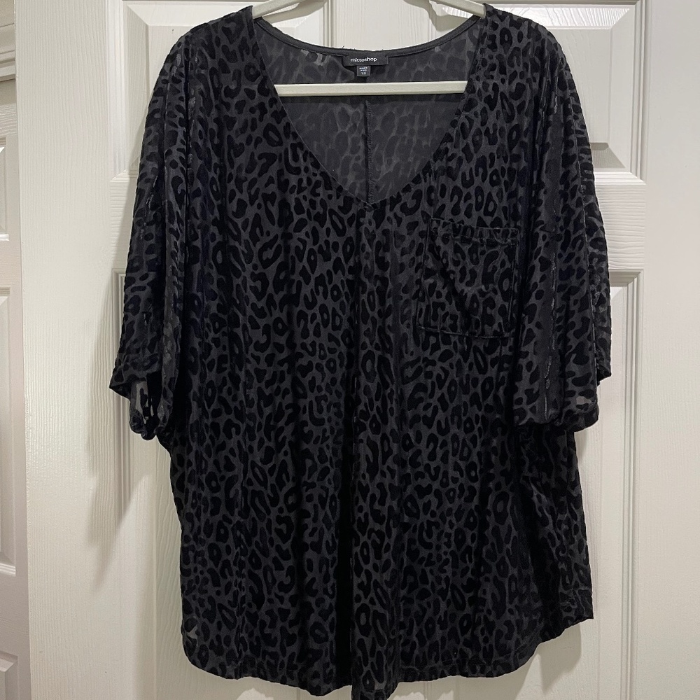Mittoshop black animal print top!  Size 1X women’s